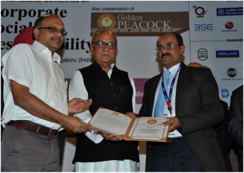 RITES receives Golden Peacock Award for Corporate Social Responsibility for the year 2013